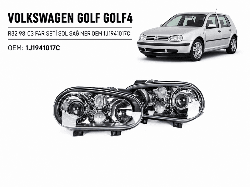 Volkswagen VW GOLF4 R32 98-03 FAR SETİ SOL SAĞ MER OEM 1J1941017C